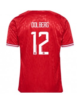 Dänemark Kasper Dolberg #12 Heimtrikot EM 2024 Kurzarm